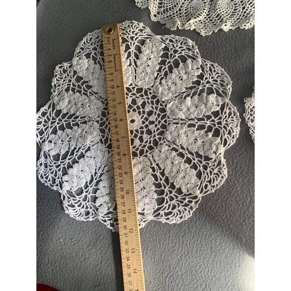 Vintage Hand-Crocheted Doilies Set of 3 - Picture 6 of 13